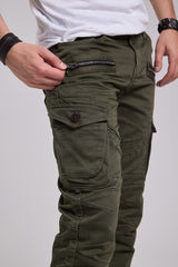CD424 Heren Cargobroek in trendy Biker-Stijl