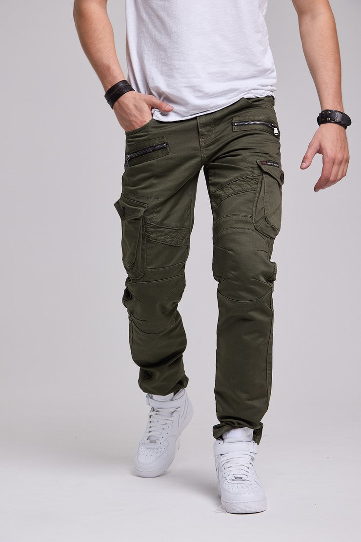 CD424 Heren Cargobroek in trendy Biker-Stijl