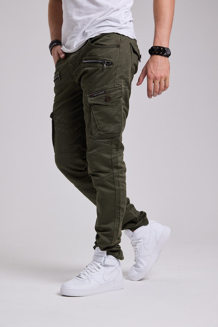 CD424 Heren Cargobroek in trendy Biker-Stijl