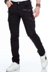 CD424 Heren Cargobroek in trendy Biker-Stijl
