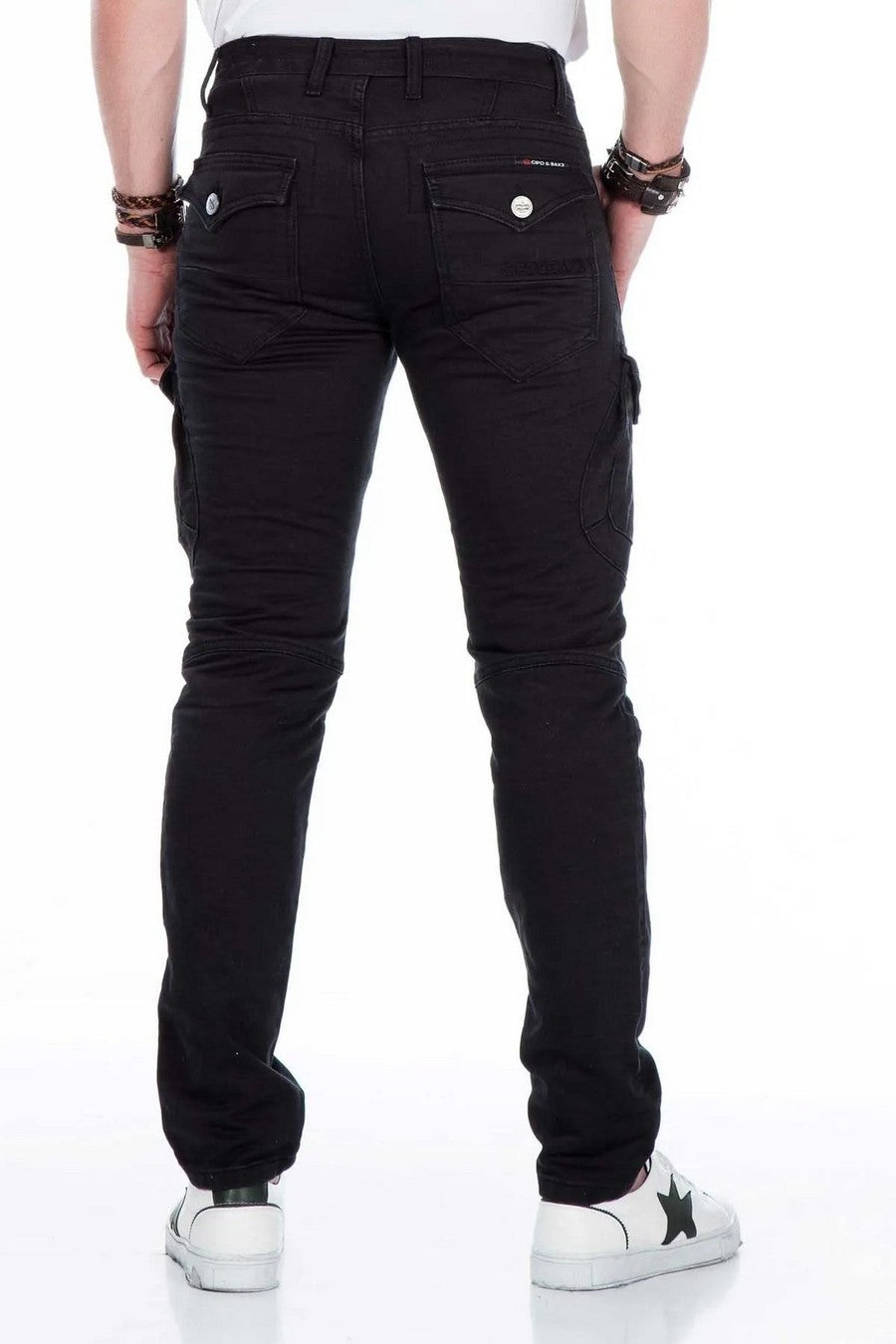 CD424 Heren Cargobroek in trendy Biker-Stijl
