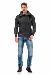 CD434 Hombres delgados-fit-jeans con bolsillos de botón en ajuste regular