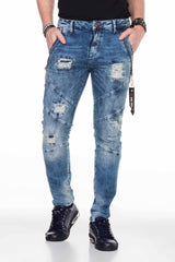 CD436 Heren comfortabele jeans met coole vernietigde elementen
