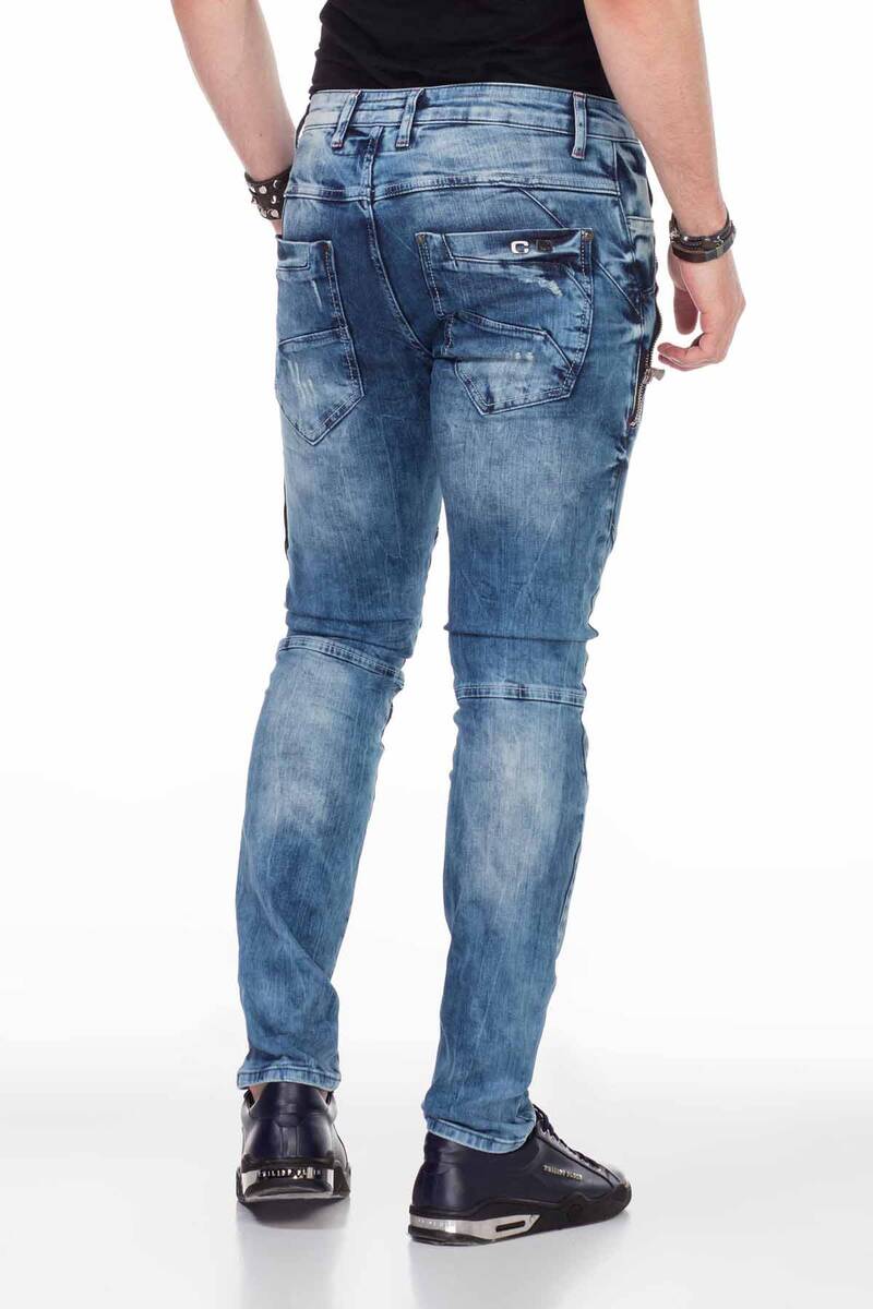 CD436 Jeans cómodos para hombres con elementos fríos destruidos