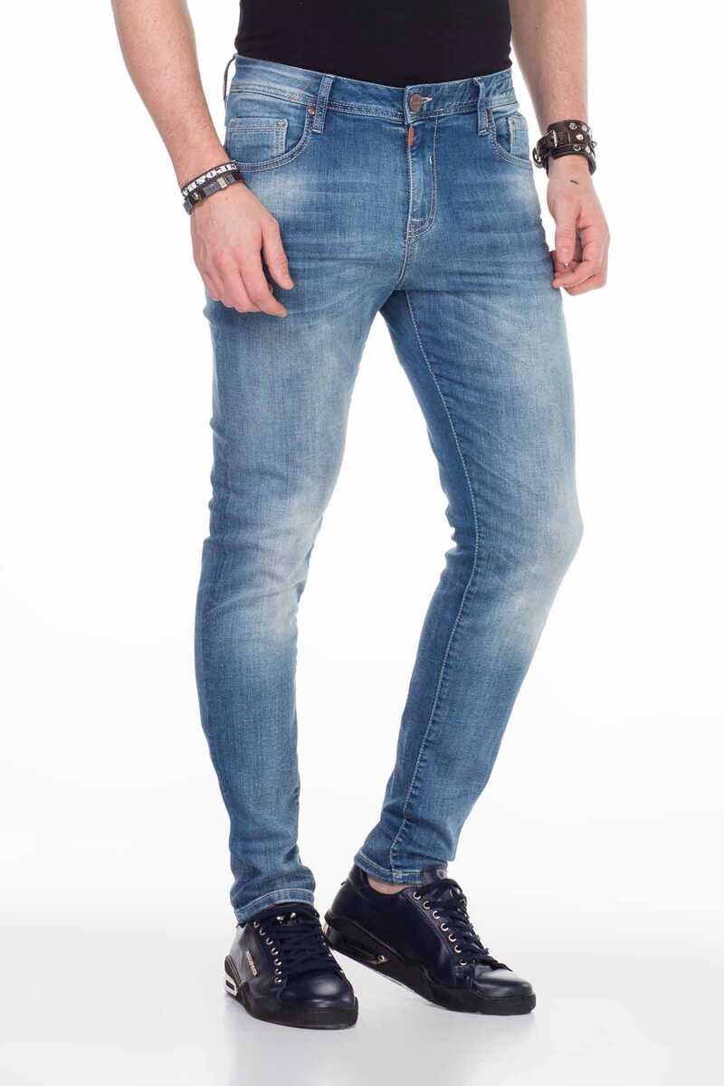 Jeans slim-fit da uomo CD456 con look lavato