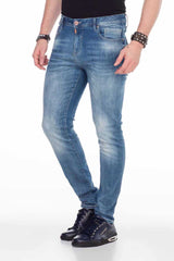 Jeans slim-fit da uomo CD456 con look lavato