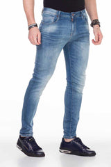 Jeans slim-fit da uomo CD456 con look lavato