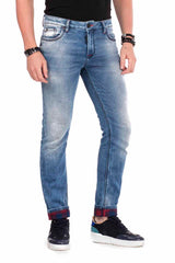CD469 Herren Slim-Fit-Jeans mit markanter Waschung