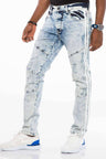 CD477 Comfortabele Slim Fit Heren Jeans in Used-Look