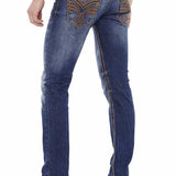 CD483 Men Slim-Fit-Jeans with embroidered back pockets