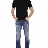 CD483 Men Slim-Fit-Jeans with embroidered back pockets