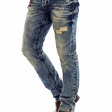 CD493 Herren Straight-Jeans mit Destroyed-Effekten