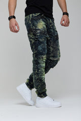 CD494 Jeans cómodos para hombres con bolsas de piedras preciosas en ajuste regular