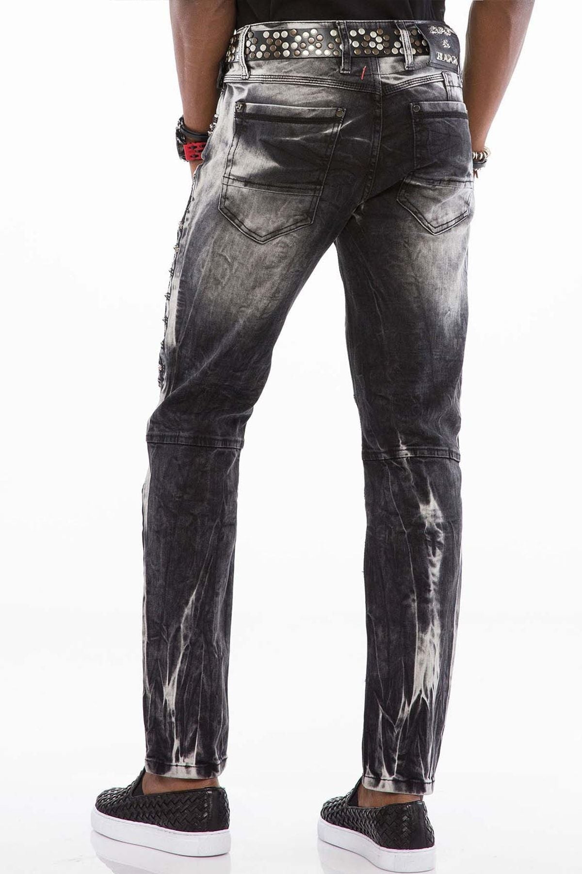 CD496 Jeans streetwear pour homme avec motif délavé