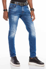 CD502 Men Slim-Fit-Jeans with cool wash in straight fit