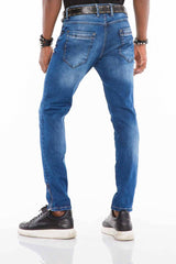 CD502 Men Slim-Fit-Jeans with cool wash in straight fit