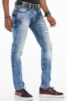 Jeans comodi da uomo del CD503 con ricamo alla moda in forma dritta