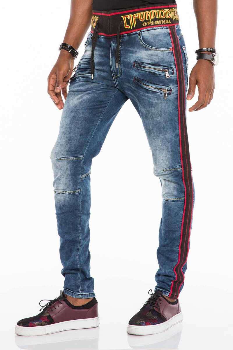 CD504 Men's comfortable jeans with a cord in Slim Fit