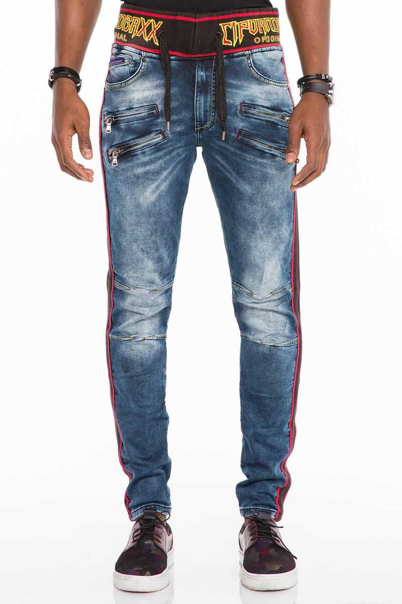 CD504 Men's comfortable jeans with a cord in Slim Fit