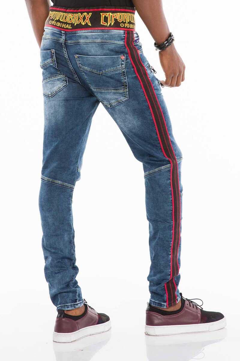 CD504 Men's comfortable jeans with a cord in Slim Fit