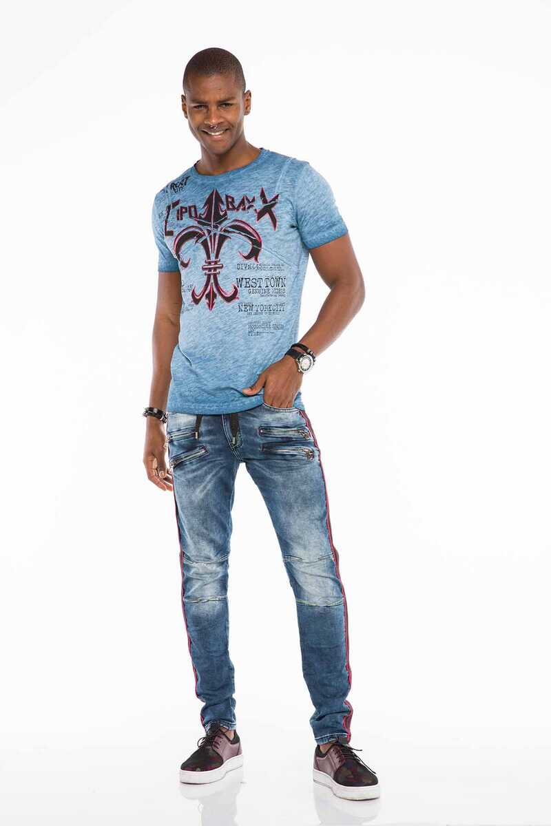 CD504 Men's comfortable jeans with a cord in Slim Fit