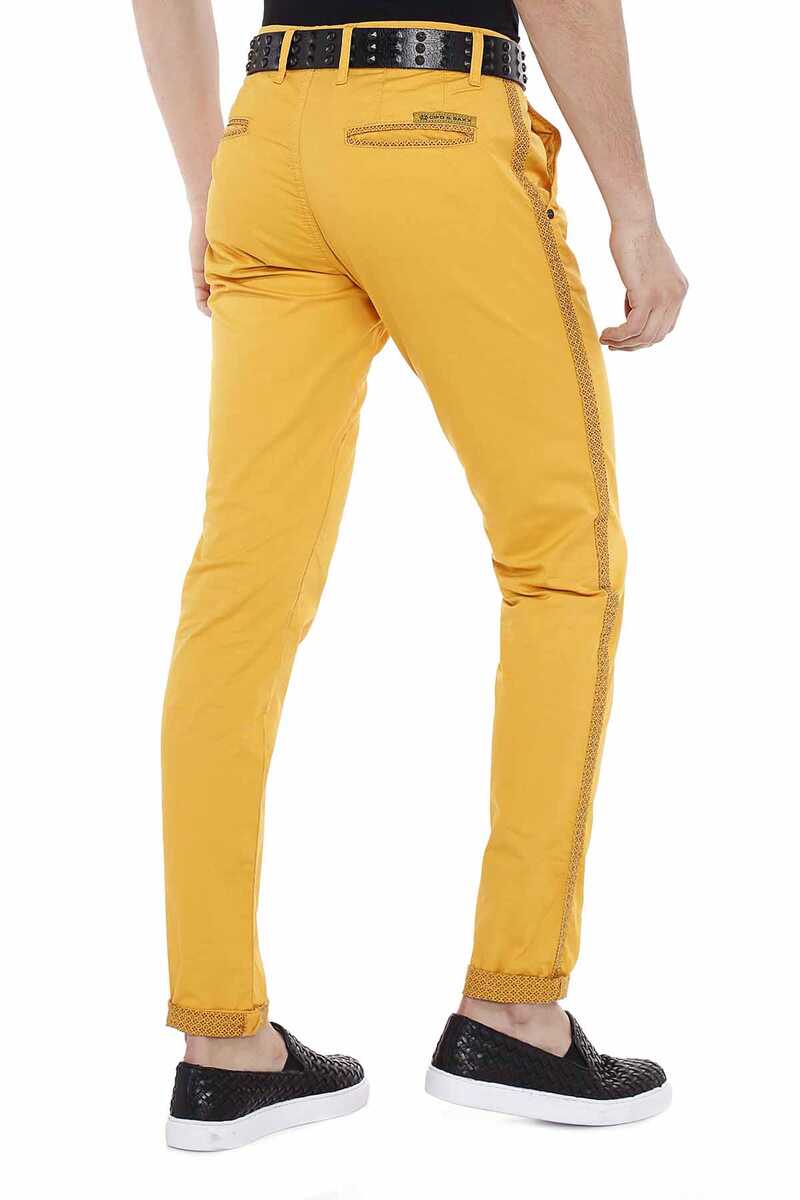 CD511 Chino -broek voor heren met modieuze decoratieve stiksels
