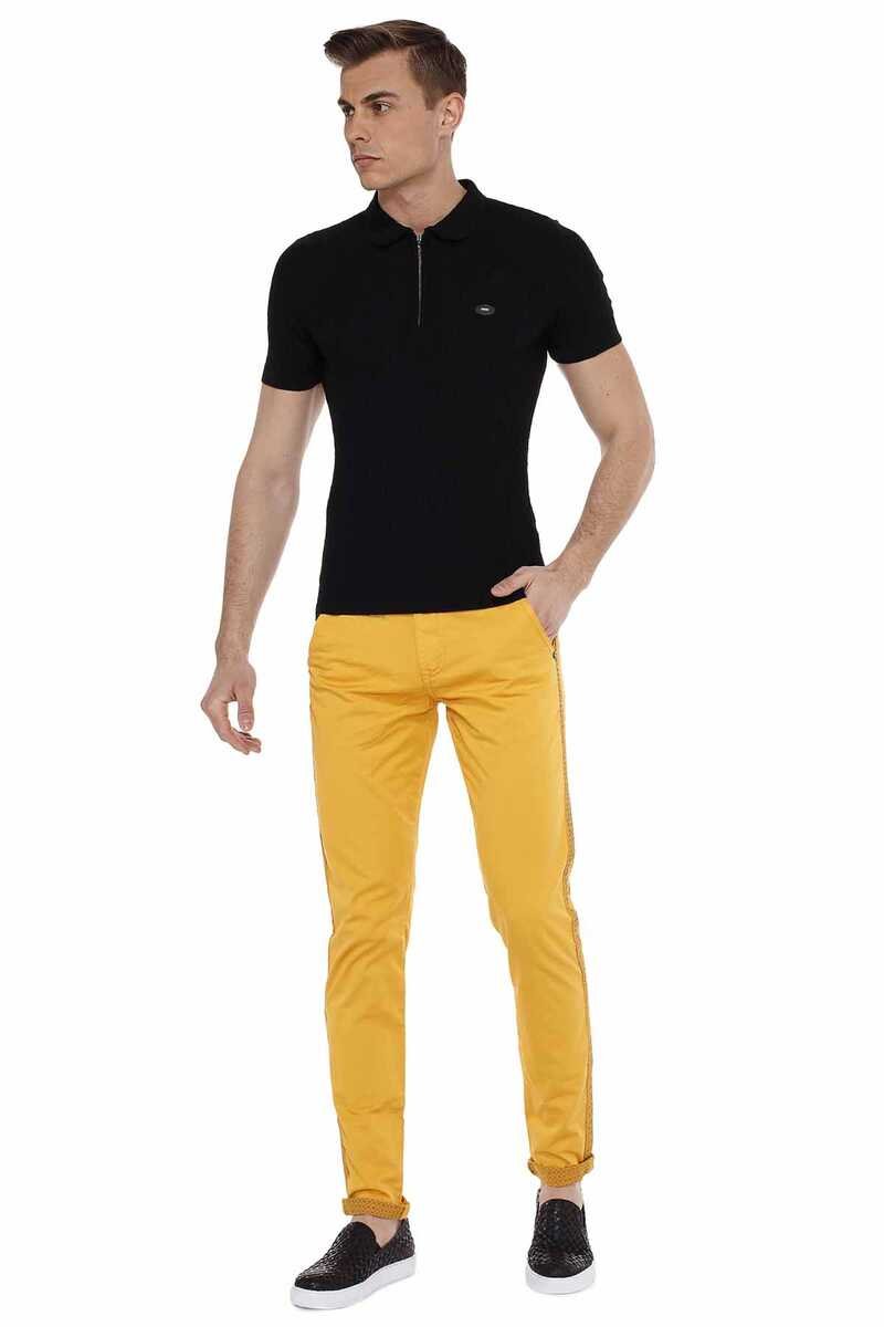 CD511 Chino -broek voor heren met modieuze decoratieve stiksels