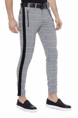 CD518 Pantalon en tissu pour hommes avec motif à carreaux