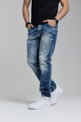 CD520 Jeans tubulaire pour hommes look usé