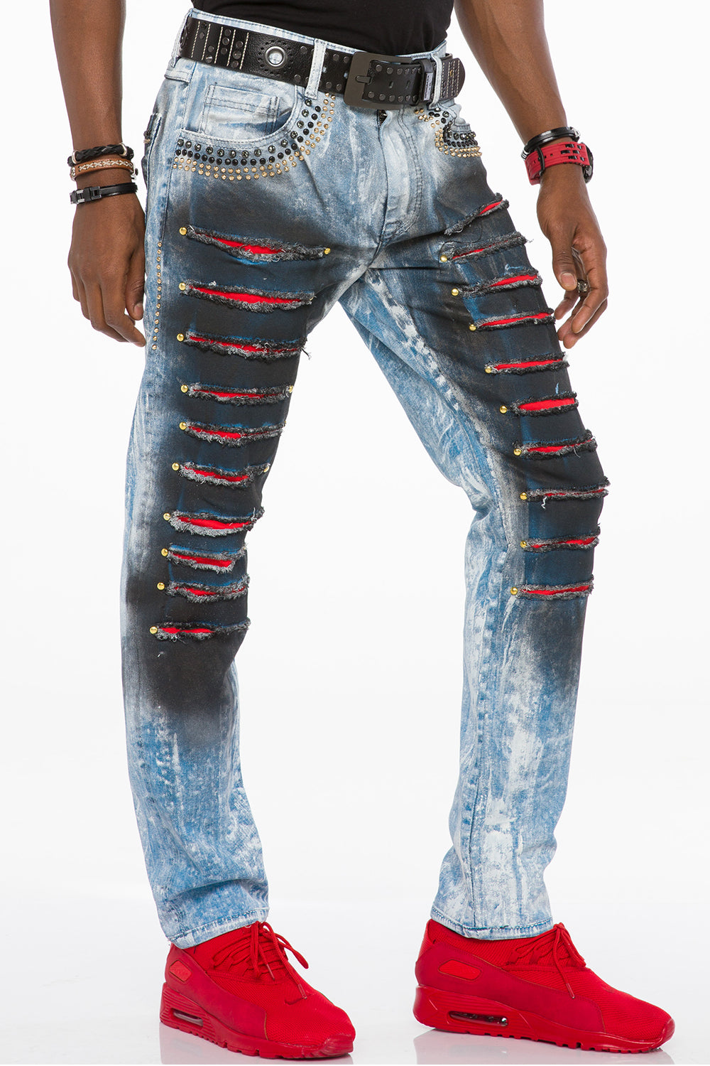 Jeans delgados de hombres de hombres CD526 en un aspecto de uso casual