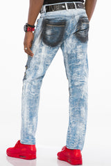 Jeans delgados de hombres de hombres CD526 en un aspecto de uso casual