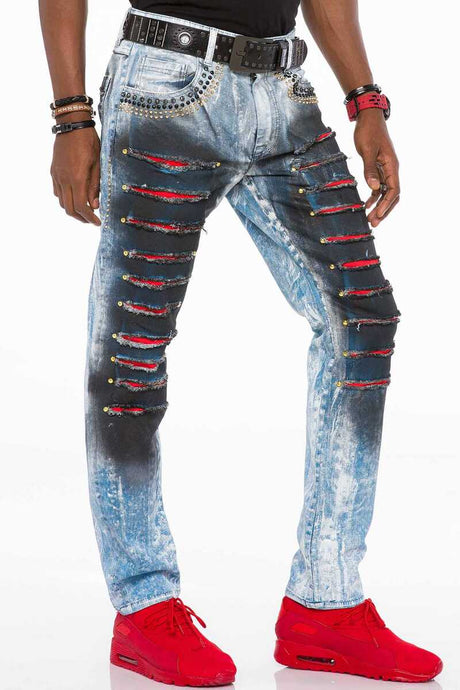 Jeans delgados de hombres de hombres CD526 en un aspecto de uso casual