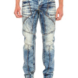 CD535 men's comfortable jeans with modern decorative stitching