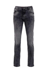 CD543 uomini slim-fit-jeans con un motivo a griglia in vestibilità dritta