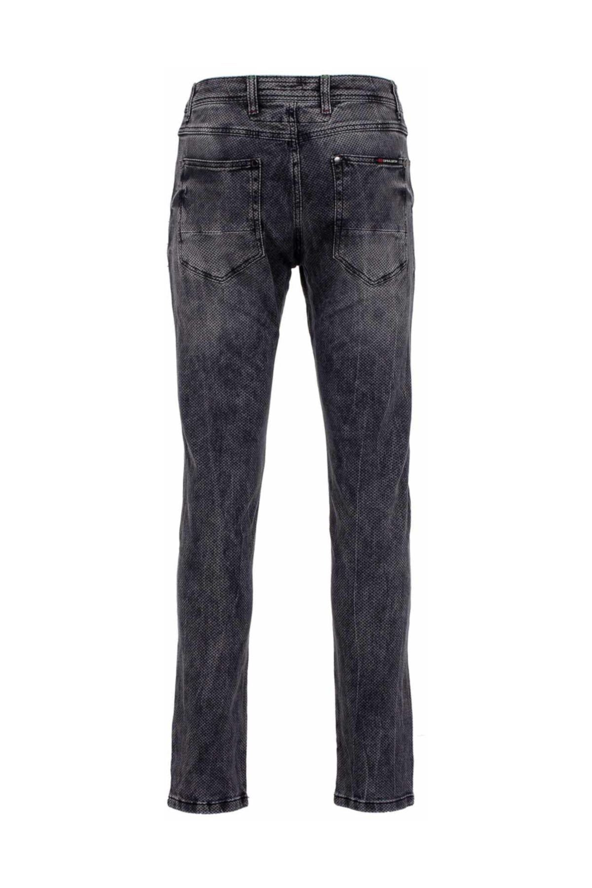 CD543 uomini slim-fit-jeans con un motivo a griglia in vestibilità dritta