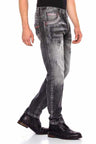CD545 men's jeans with torn pick -up soils