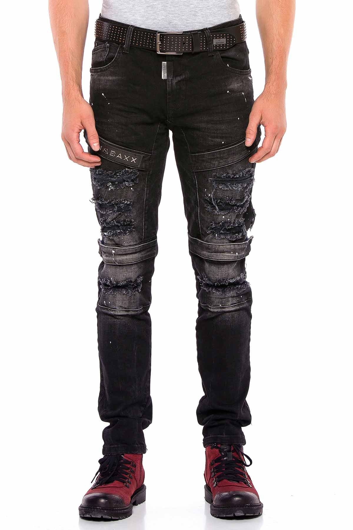 CD555 Jeans Slim-Fit Desgastados para Hombre