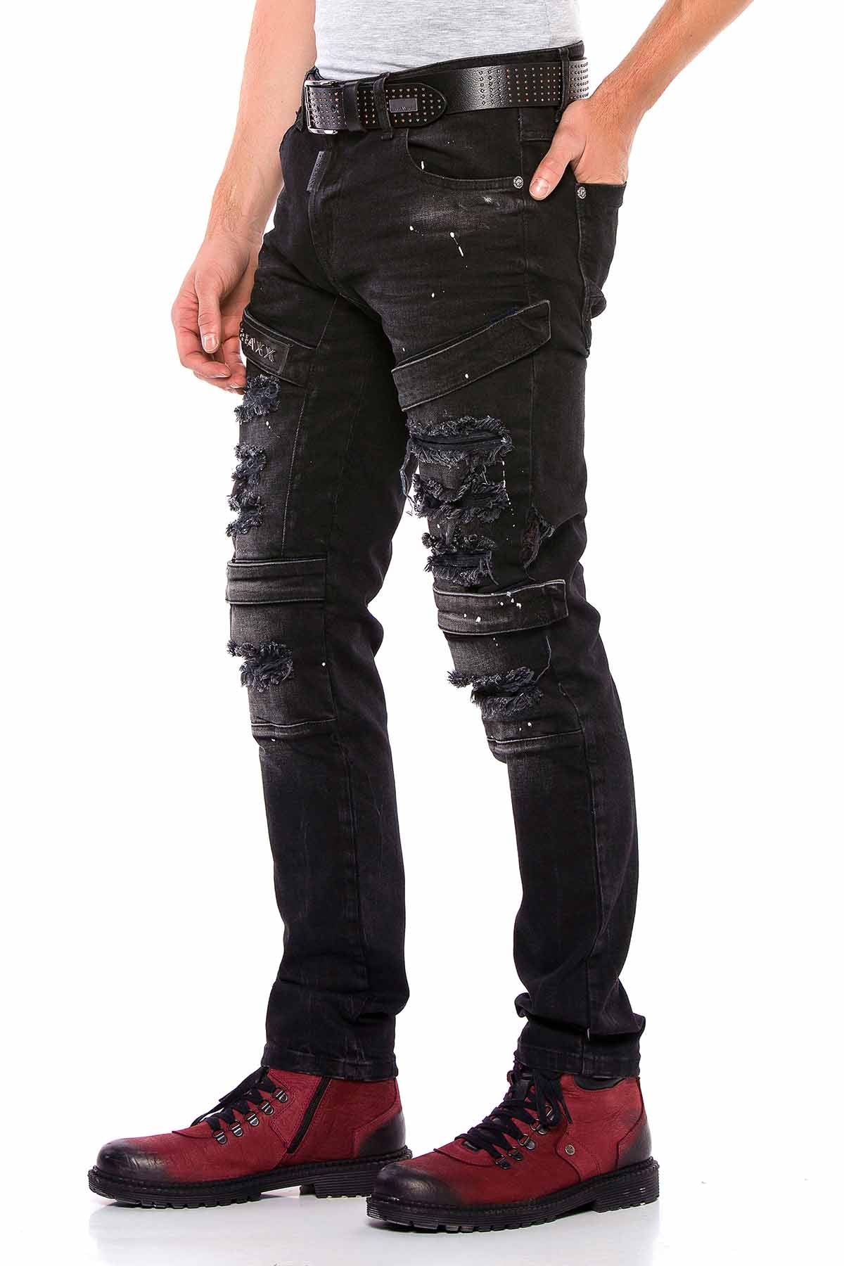 CD555 Jeans Slim-Fit Desgastados para Hombre