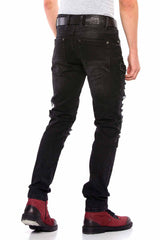 CD555 Jeans Slim-Fit Desgastados para Hombre