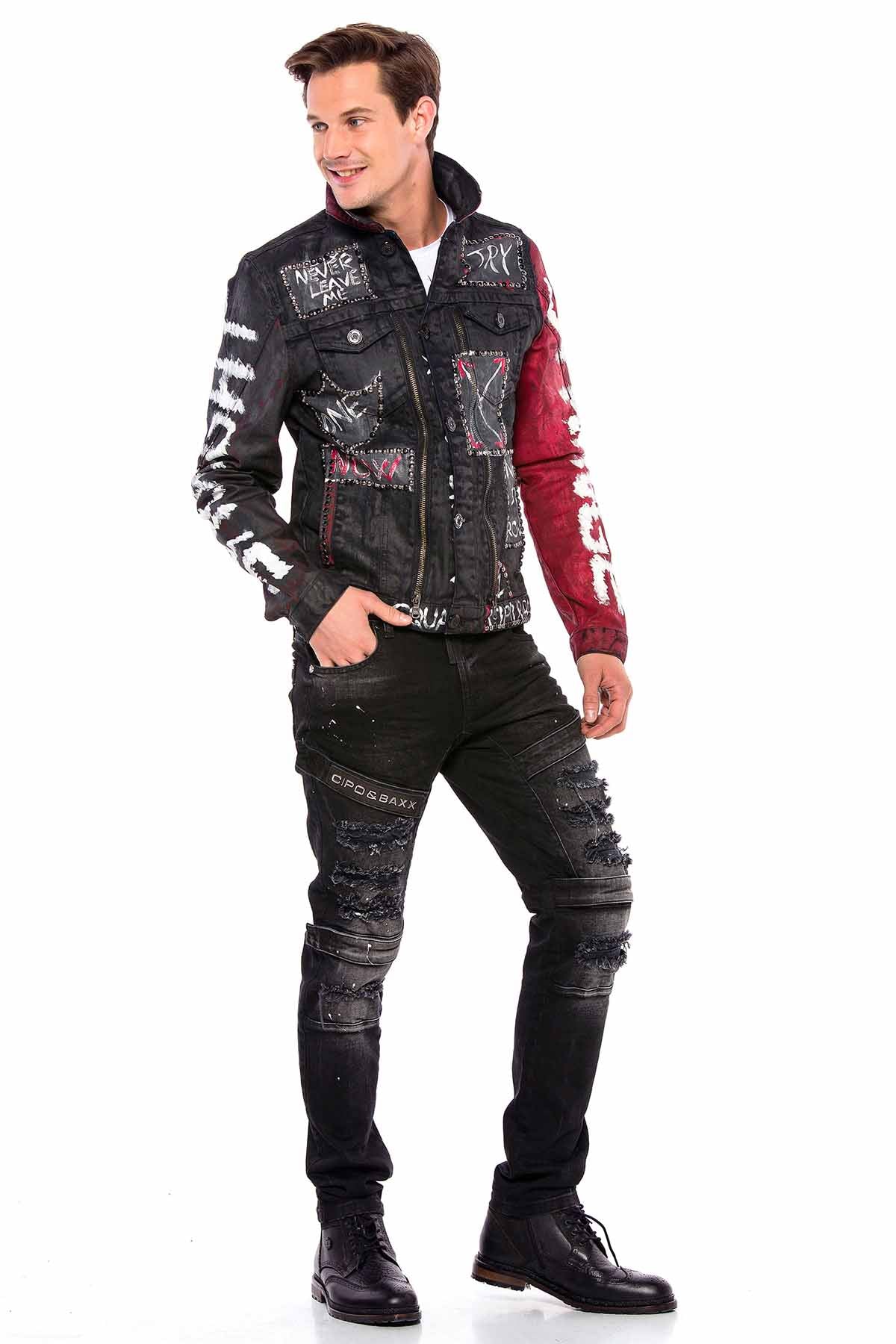 CD555 Jeans Slim-Fit Desgastados para Hombre