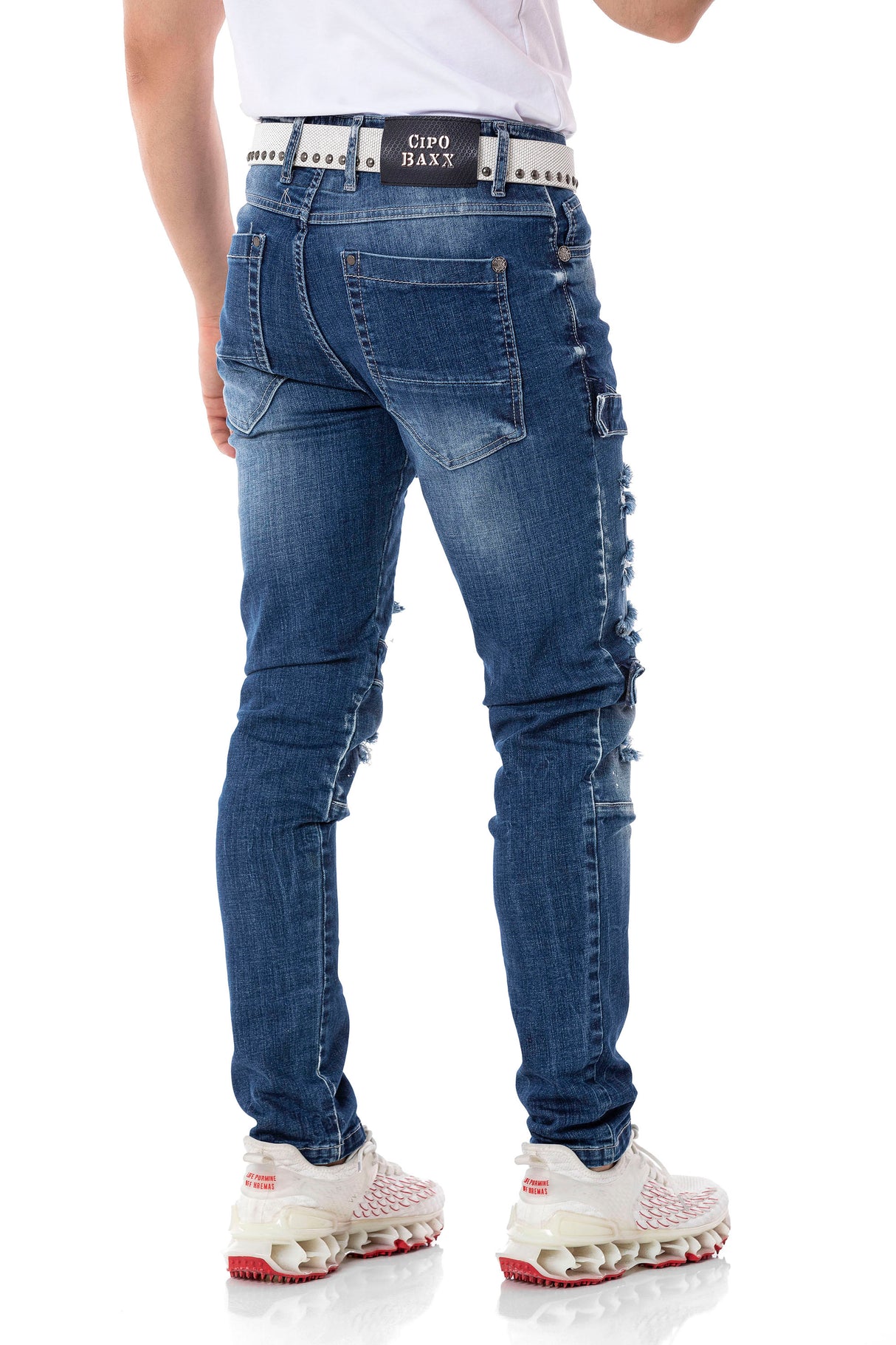 CD555 Jeans Slim-Fit Desgastados para Hombre
