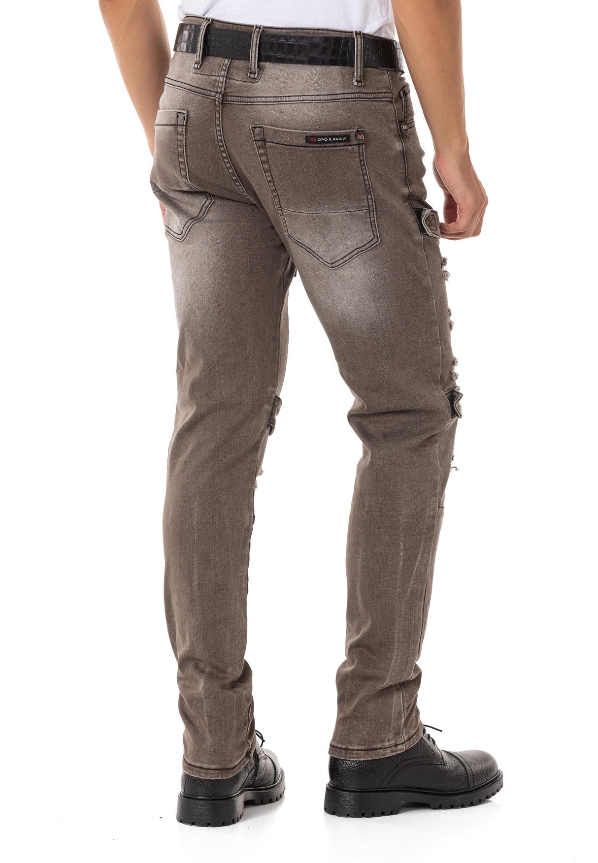 CD555 Jeans Slim-Fit Desgastados para Hombre