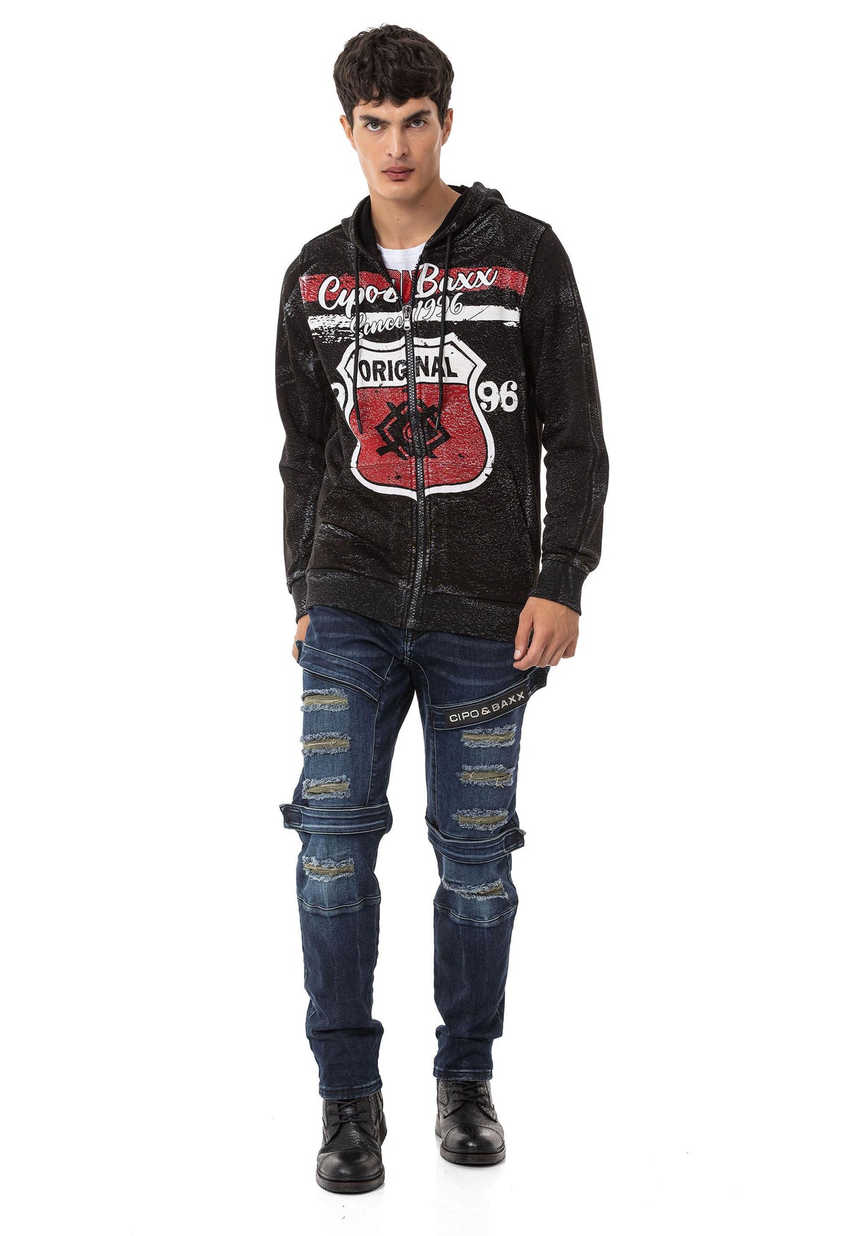 CD555 Jeans Slim-Fit Desgastados para Hombre
