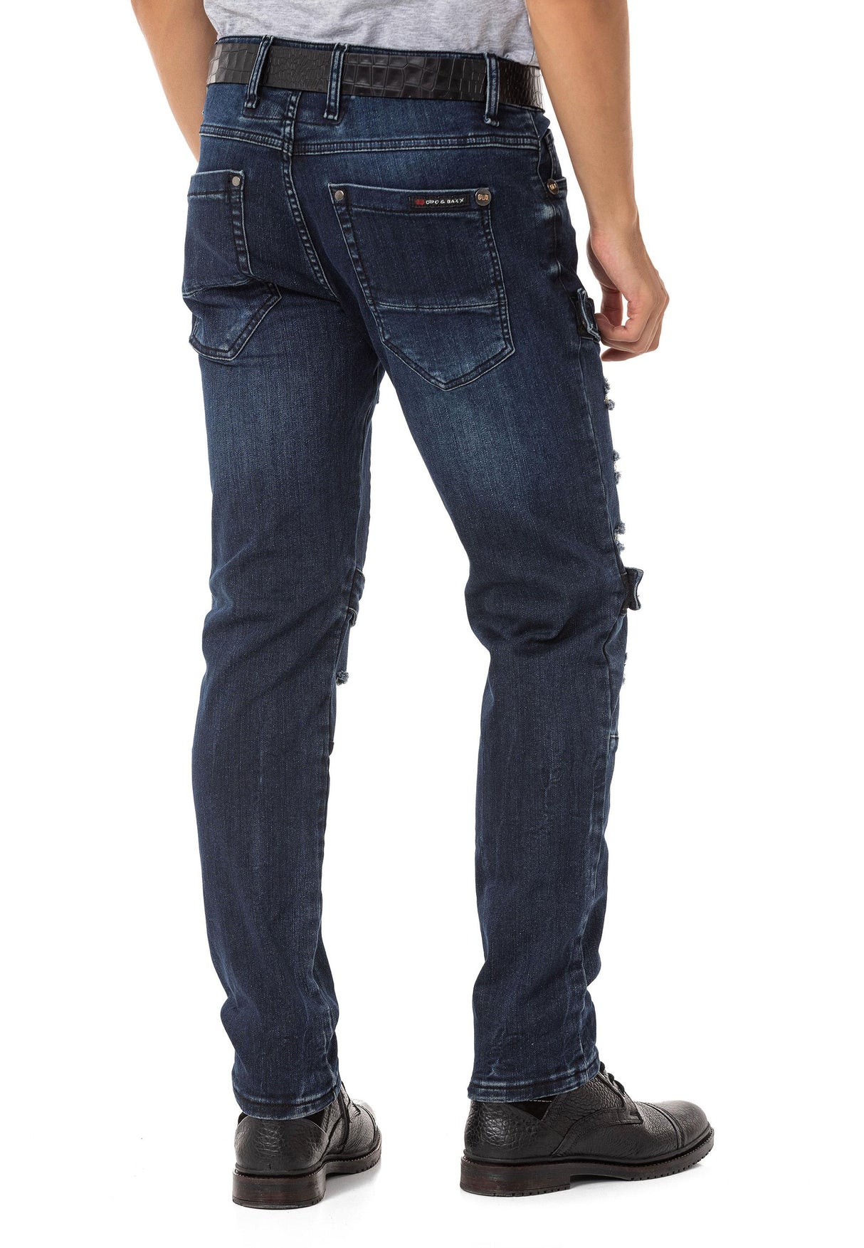 CD555 Jeans Slim-Fit Desgastados para Hombre
