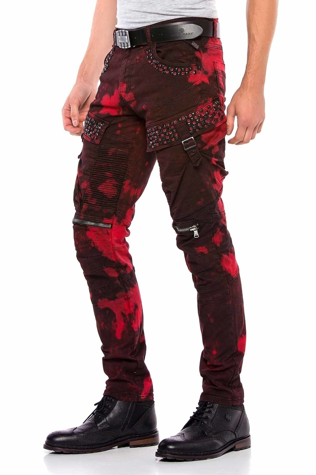 CD558 Comfortabele Heren Jeans in Biker-Design 