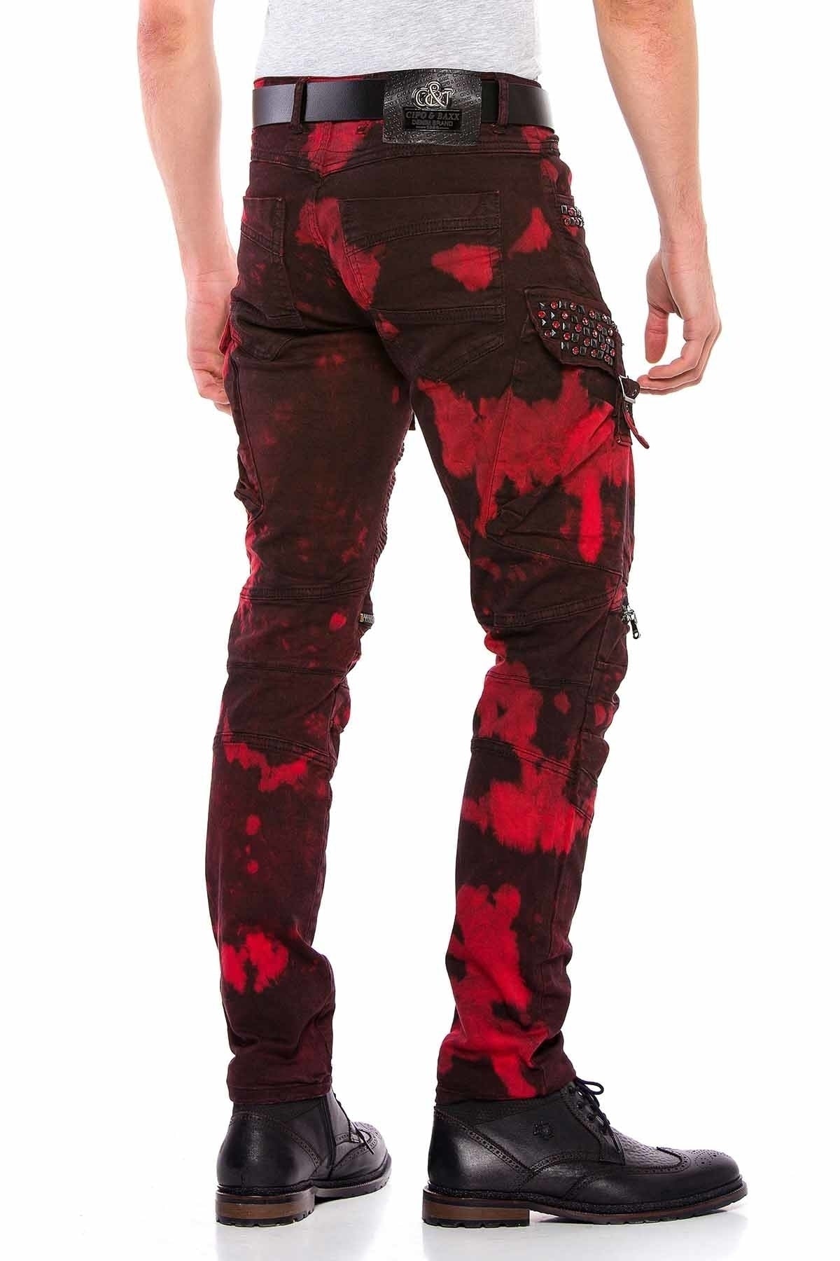 CD558 Comfortabele Heren Jeans in Biker-Design 