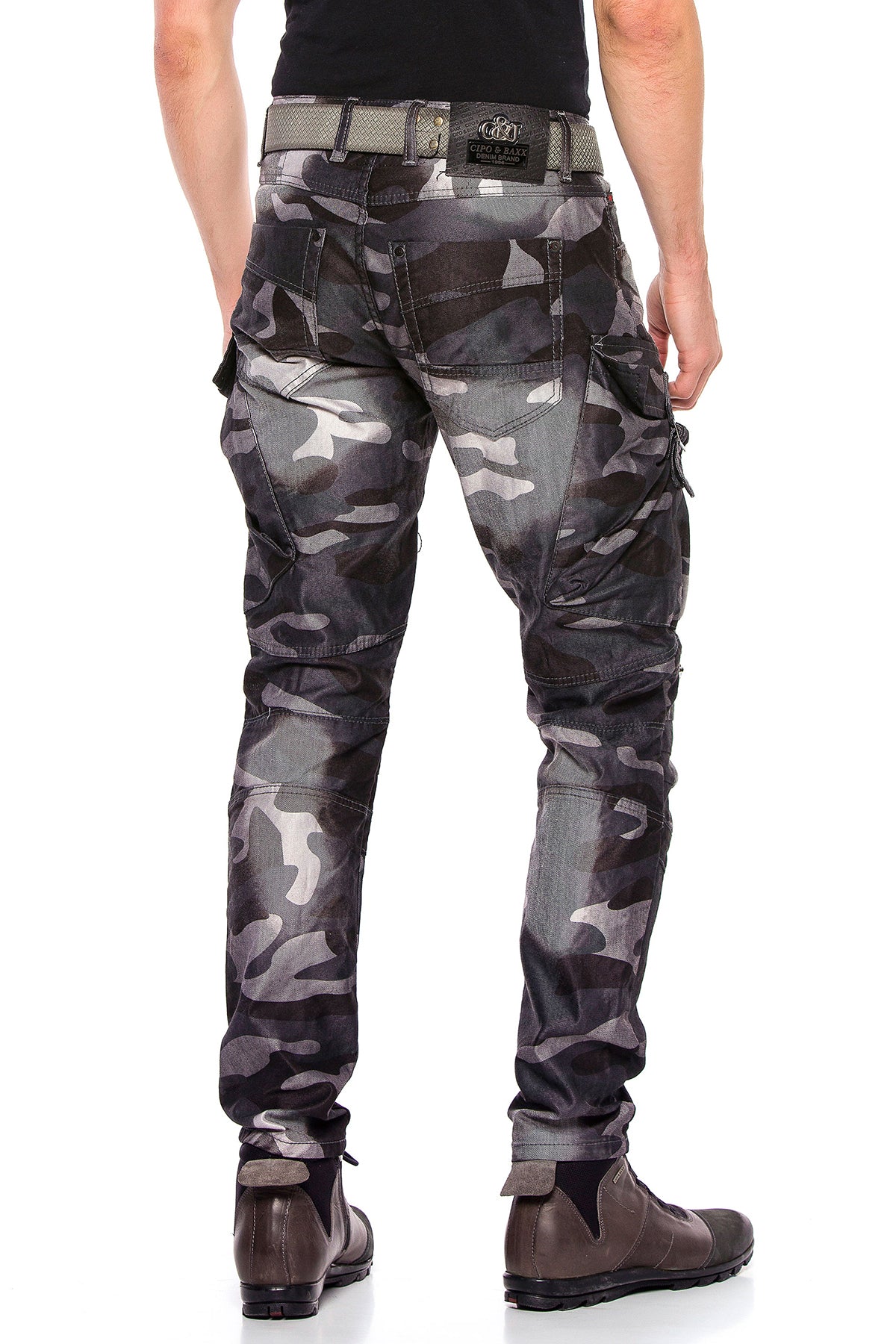 CD560 Pantalon de chargement des hommes avec des poches latérales en ajustement régulier