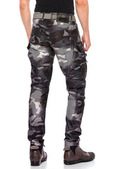 CD560 Pantalon de chargement des hommes avec des poches latérales en ajustement régulier