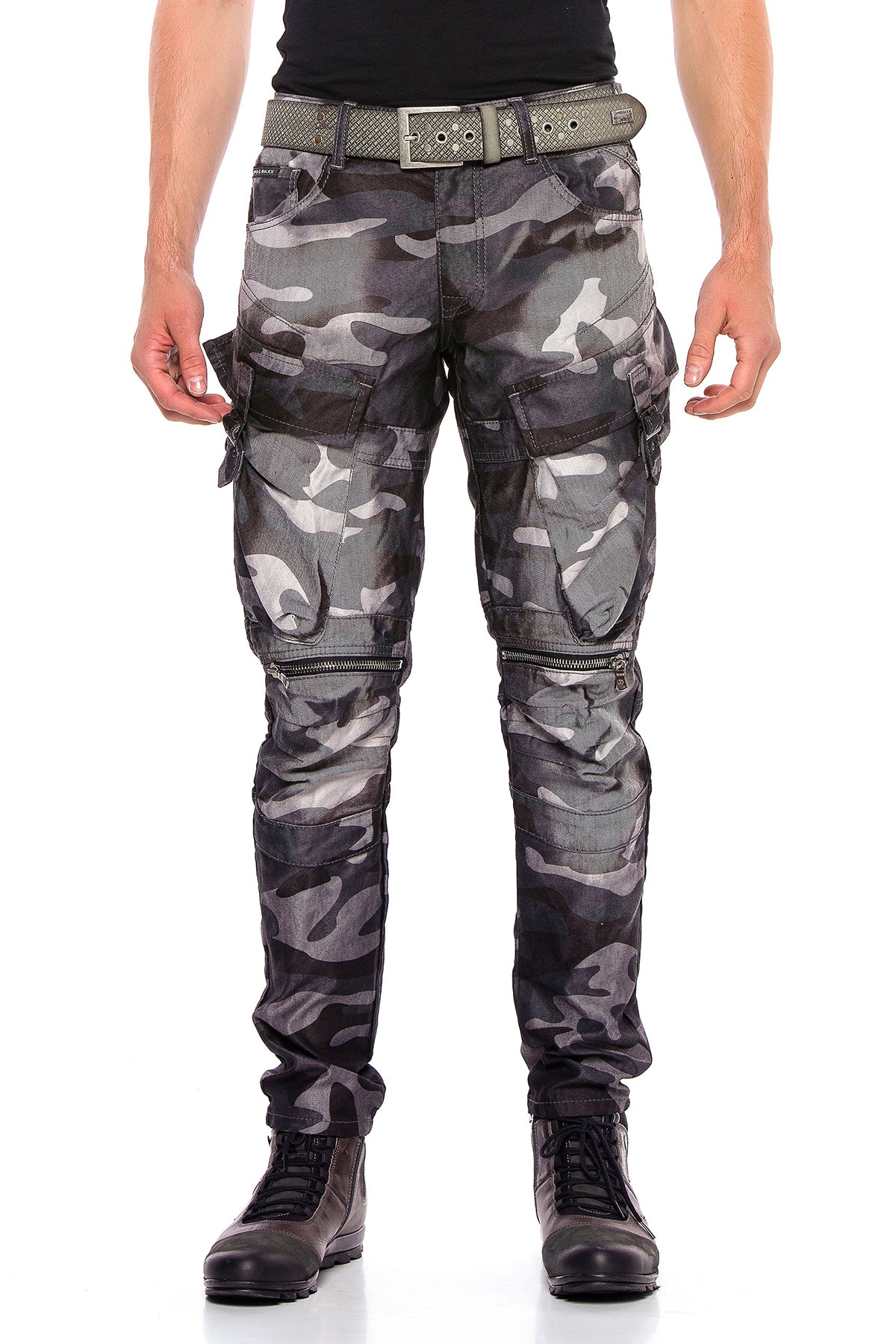 CD560 Pantalon de chargement des hommes avec des poches latérales en ajustement régulier