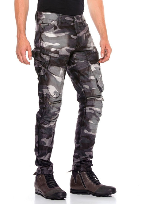 CD560 Men pantalones de carga con bolsillos laterales en ajuste regular